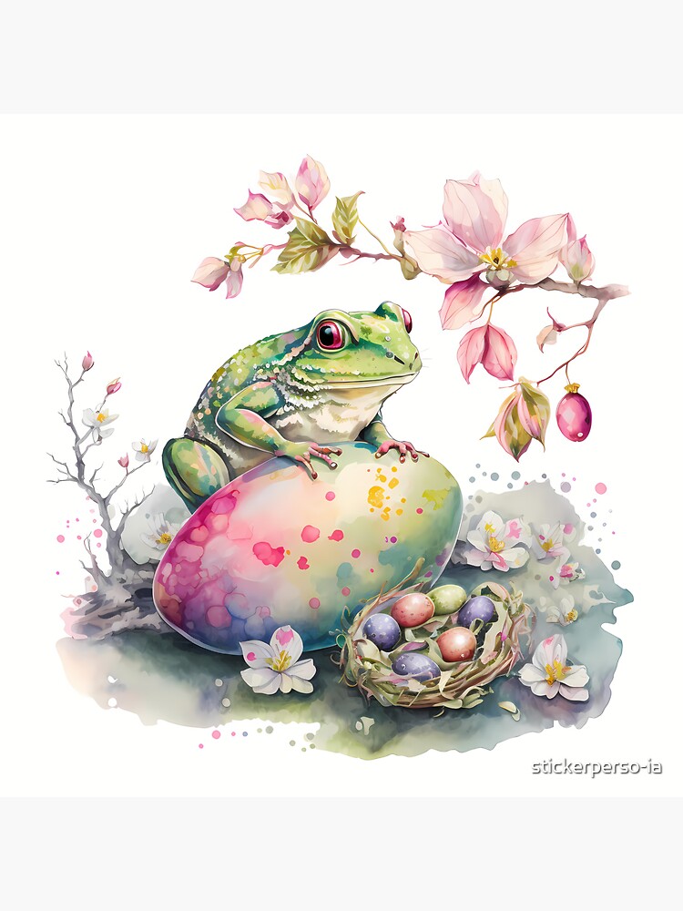 Animals celebrate Easter - the frog Sticker by stickerperso-ia