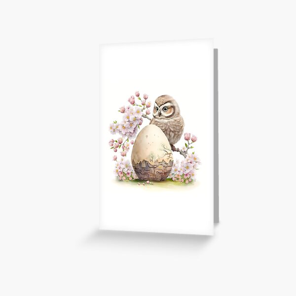 Animals celebrate Easter - the owl Greeting Card