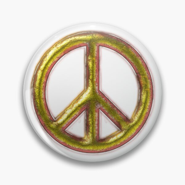 Item preview, Brass peace sign in retro-used look designed and sold by FreshFruitz.