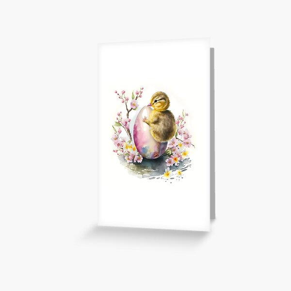 Animals celebrate Easter - the duckling Greeting Card
