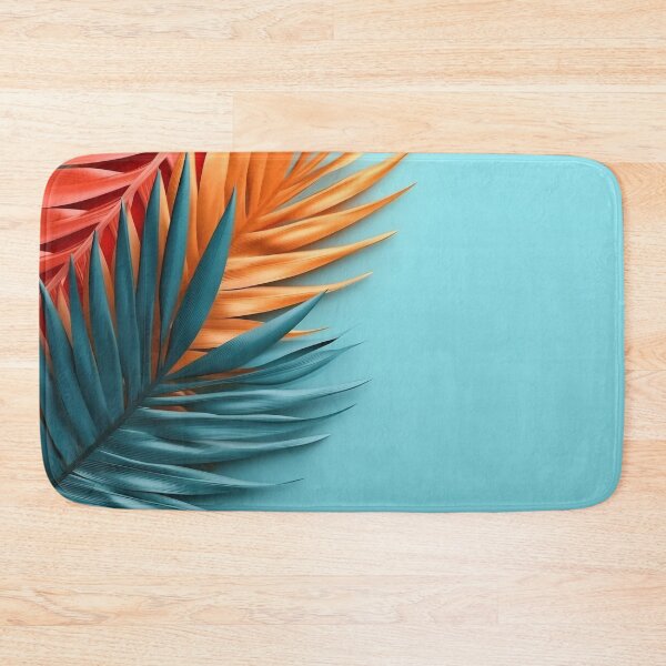 Item preview, Tropical multicolored palm leaves on blue background. Flat lay, top view designed and sold by anytka.