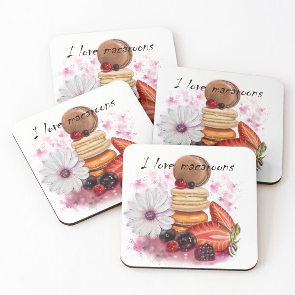Item preview, Copie de  Colorful macaroons decorated with berries and a flower designed and sold by bonjourmadame4.