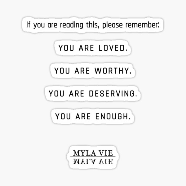 POSITIVE AFFIRMATIONS WHITE by Myla Vie Sticker