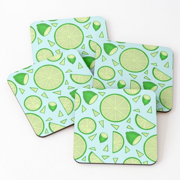 Item preview, Lime Fresh Fruit Seamless Pattern Blue designed and sold by AnchoredMae.