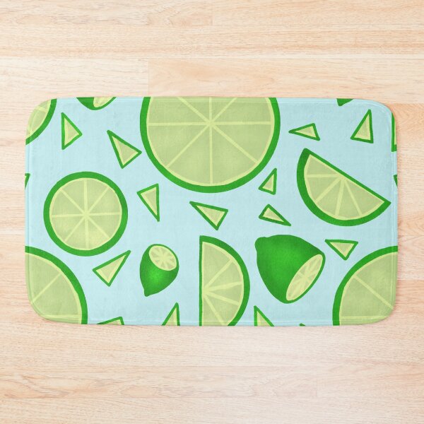 Item preview, Lime Fresh Fruit Seamless Pattern Blue designed and sold by AnchoredMae.