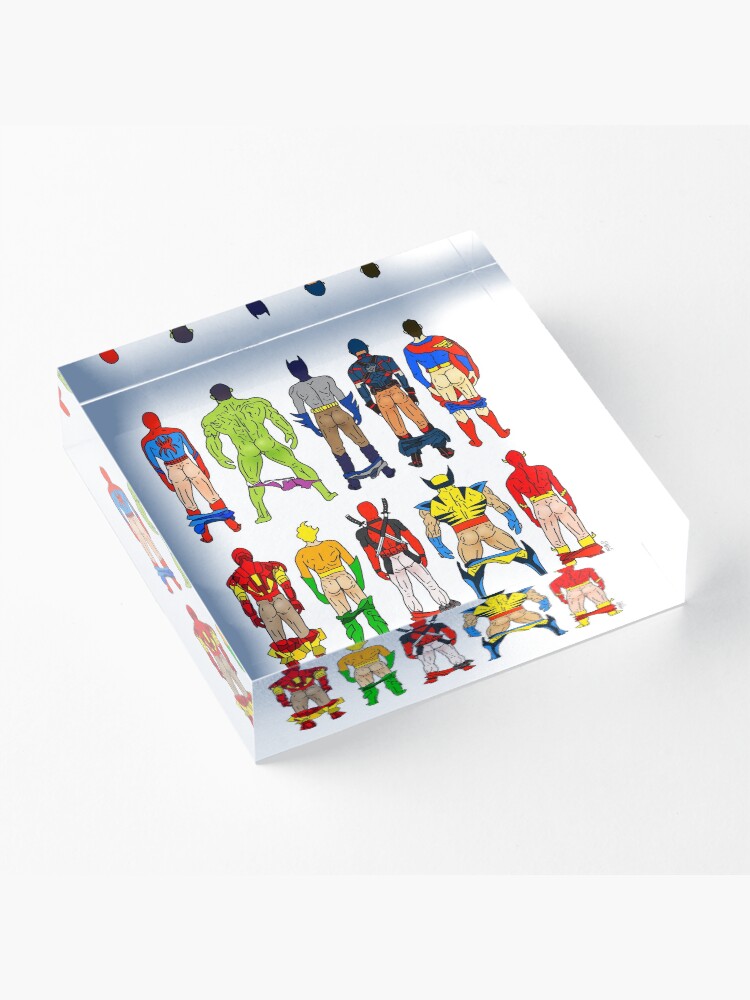 Alternate view of Superhero Butts Acrylic Block