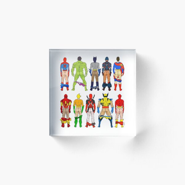 Superhero Butts Acrylic Block