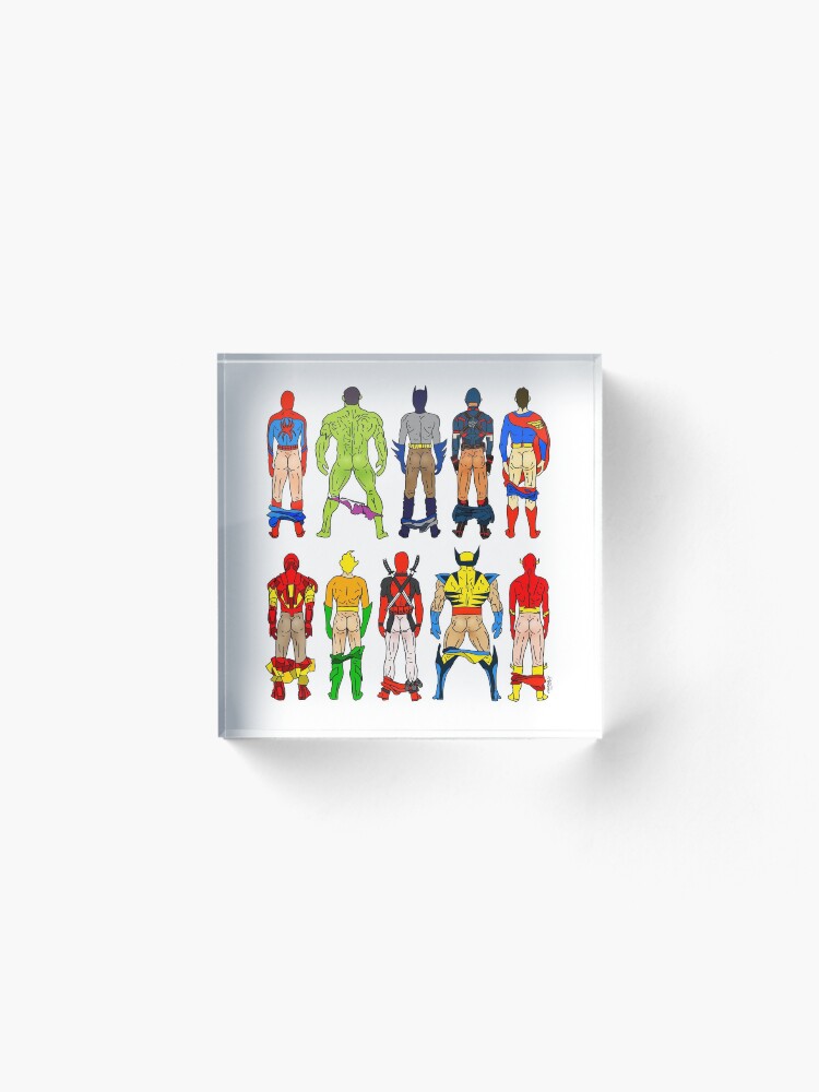 Alternate view of Superhero Butts Acrylic Block