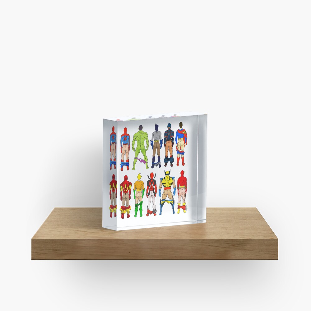 Superhero Butts Acrylic Block