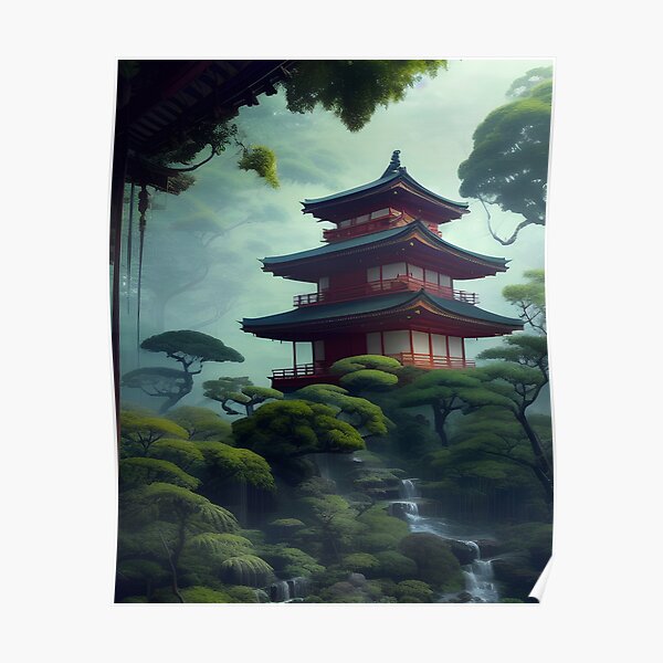 Premium AI Image | Asian temple sakura park anime visual novel game  Historical tower Generate Ai