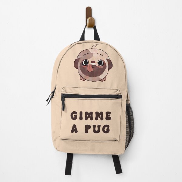 Item preview, Gimme a Pug! - A painted design of a cute, happy little pug dog with funny pun text. designed and sold by ArtfulOctopus.