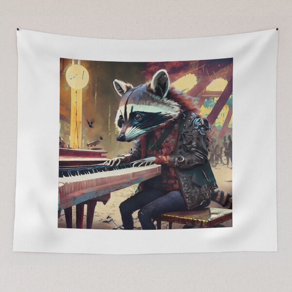 Item preview, Raccoon Pianist designed and sold by Skull Rhiz.