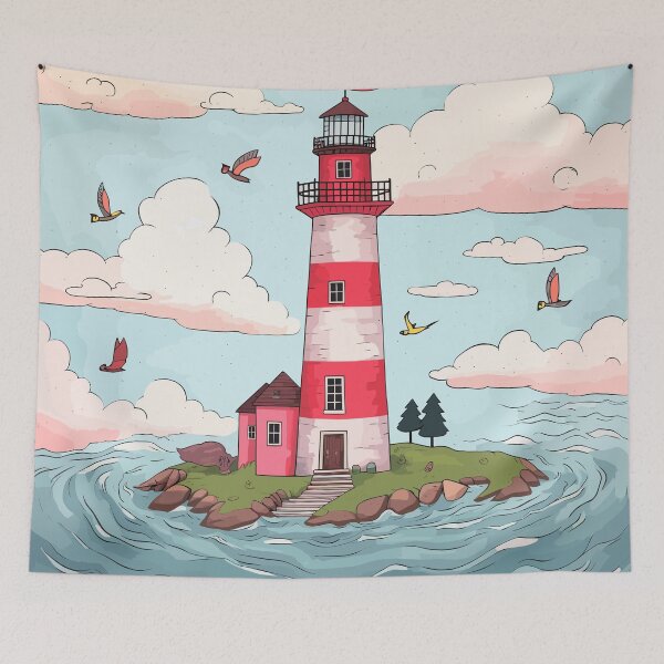 Item preview, Fantasy Lighthouse on the Island designed and sold by TheHellSong.