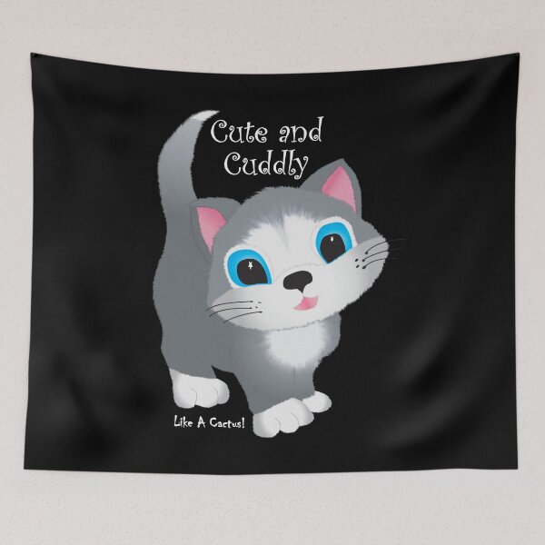 Item preview, Cat - Cute and Cuddly As A Cactus White Type designed and sold by Karen Wood.