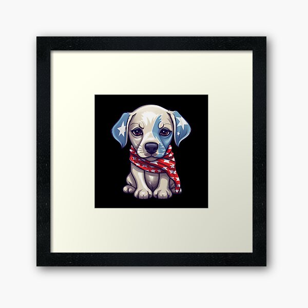 Patriotic Puppy - Style 2 Framed Art Print