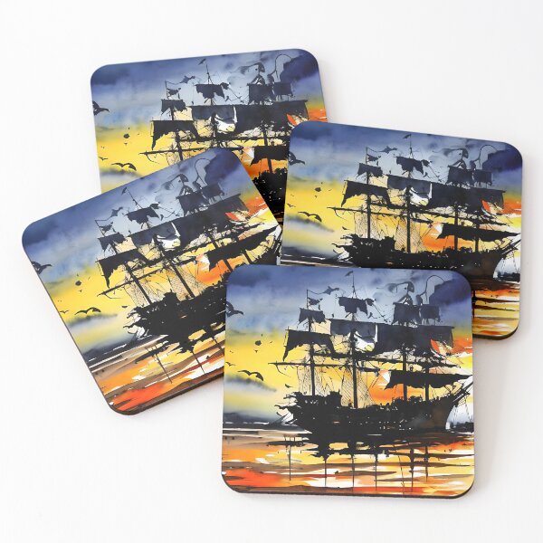 Item preview, Ship at Sunset designed and sold by DmBWatercolours.