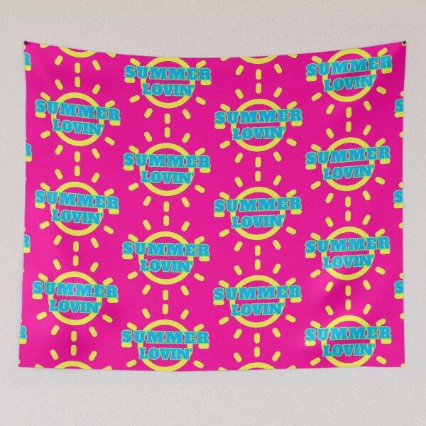 Item preview, Summer Lovin' Neon Pink Sun Block Print designed and sold by Sunshine-Dreams.