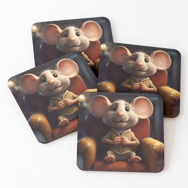 Item preview, Restful Whiskers - Adorable Cartoon Mouse on Chair Illustration designed and sold by DoPrint.
