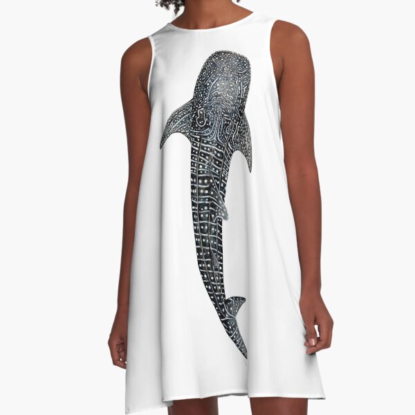 Walhai für Taucher, Haifischliebhaber und Fischer A-Linien Kleid