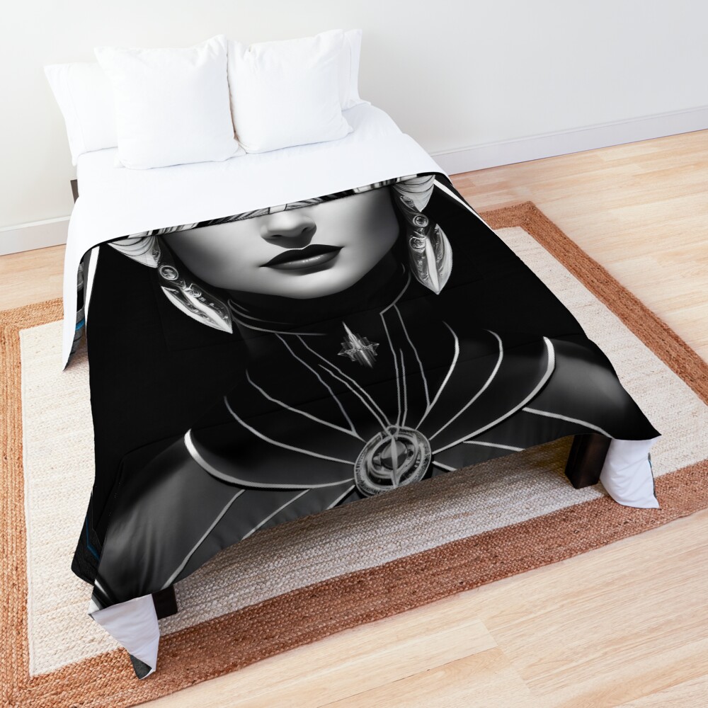 Empress Alestra Of The Delkan Empire Captivating AI Concept Art Portrait by Xzendor7 Comforter