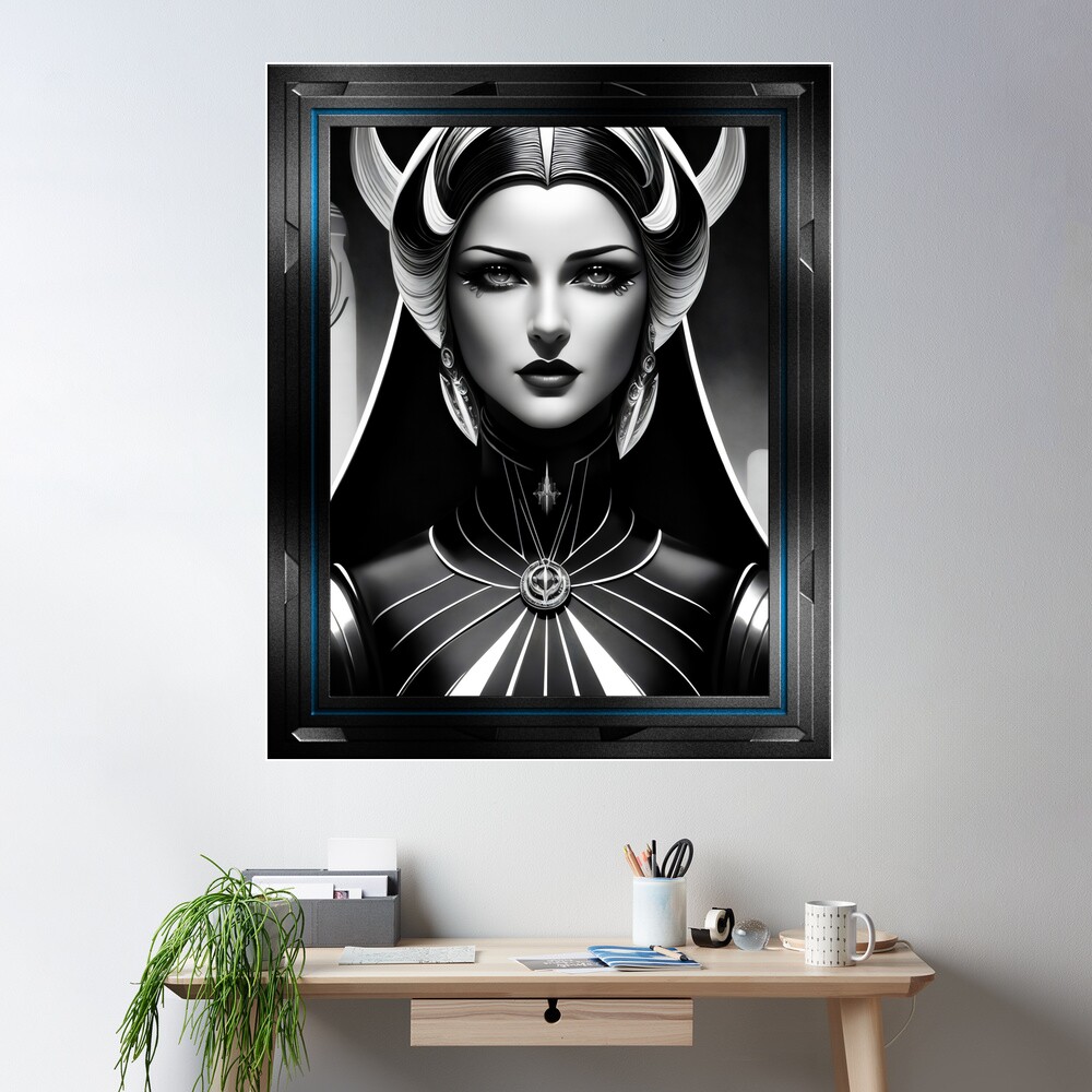 Empress Alestra Of The Delkan Empire AI Concept Art by Xzendor7 - The Beautiful Guaradian Of The Assudian Portal 2 Empress Alestra Of The Delkan Empire Captivating AI Concept Art Portrait by Xzendor7 Wall Decor Poster