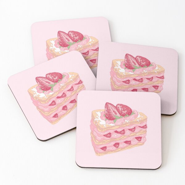 Item preview, The cute pink strawberry cake  designed and sold by MinimalAnGo.