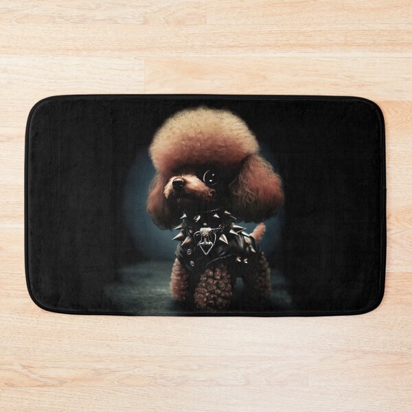 Item preview, Dark Punk Poodle with studded collar - Funny Dog Art designed and sold by Woof-n-Wear.