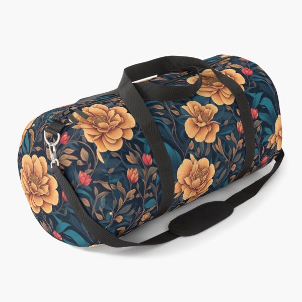 Item preview, Seamless Patterns of yellow and red flowers with dark background designed and sold by Inked-Attire.