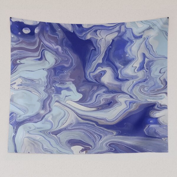Item preview, Blue Wave Abstract Pour Paint Art designed and sold by mamahellfire31.