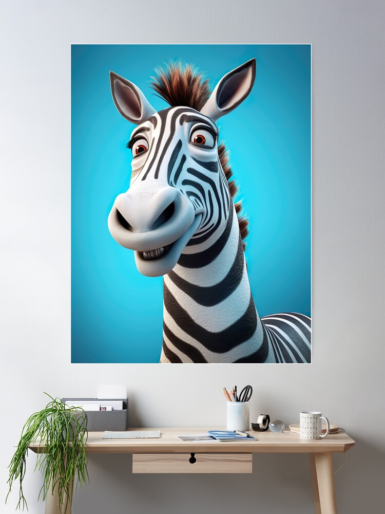 絵画【LOVE ZEBRA】 ZebrawithHeartBalloon_whitebac