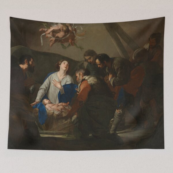 Item preview, Adoration of the Shepherds | Bernardo Cavallino | 1650 Baroque Biblical Art designed and sold by CJET.