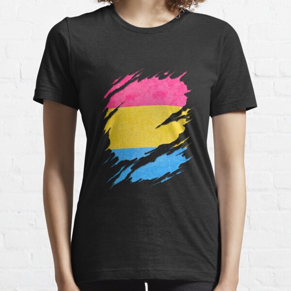 Pansexual Pride Flag Ripped Reveal Essential T-Shirt