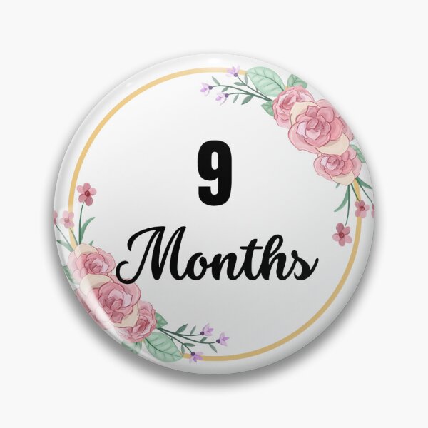 Item preview, 9 Months Milestone Baby Girl Pink Floral Script designed and sold by Sunshine-Dreams.