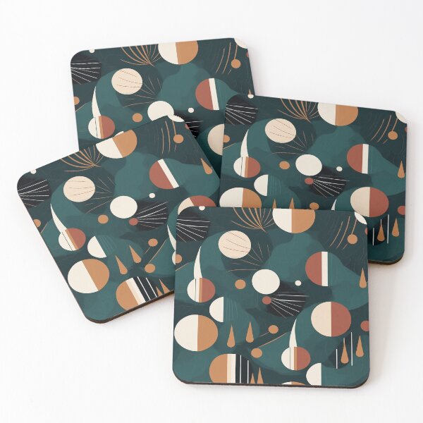 Item preview, Dark green mid-century pattern designed and sold by MiracleSociety.