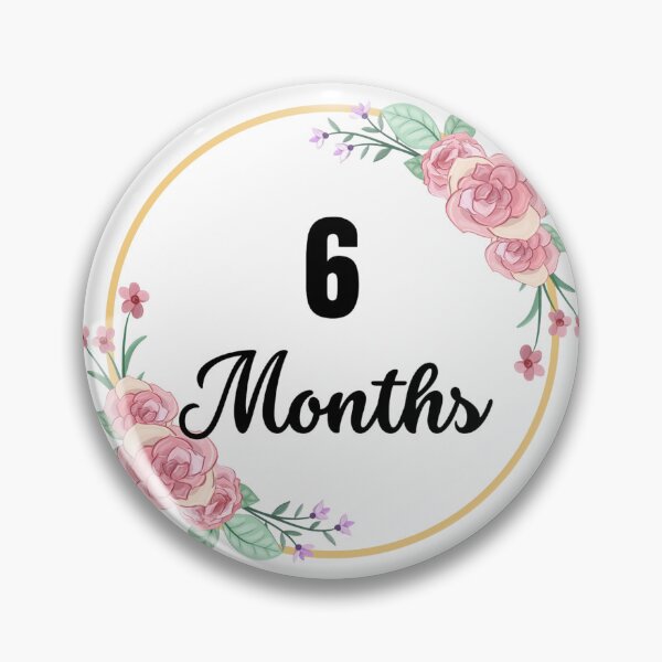 Item preview, 6 Months Milestone Baby Girl Pink Floral Script designed and sold by Sunshine-Dreams.