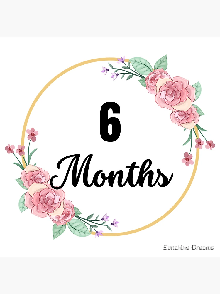6 Months Milestone Baby Girl Pink Floral Script” Greeting Card for