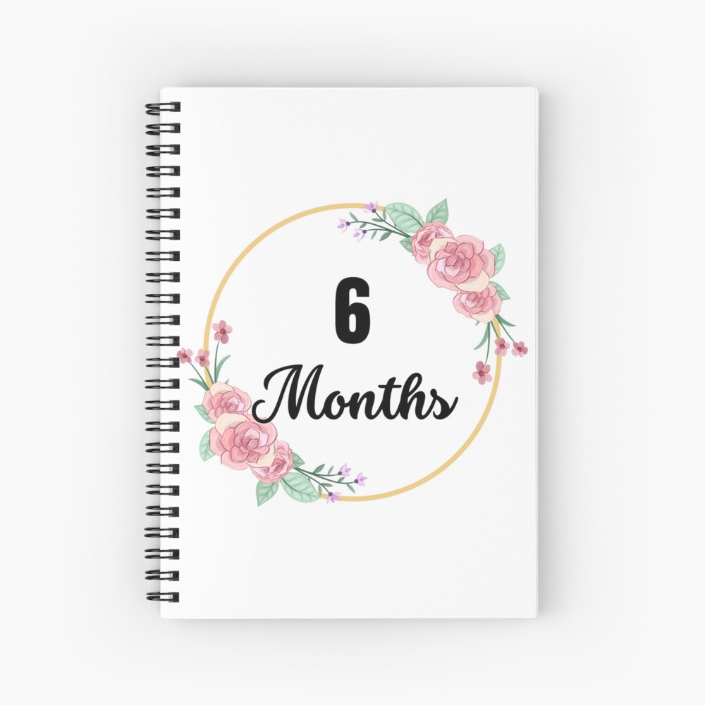6 Months Milestone Baby Girl Pink Floral Script" Greeting Card for