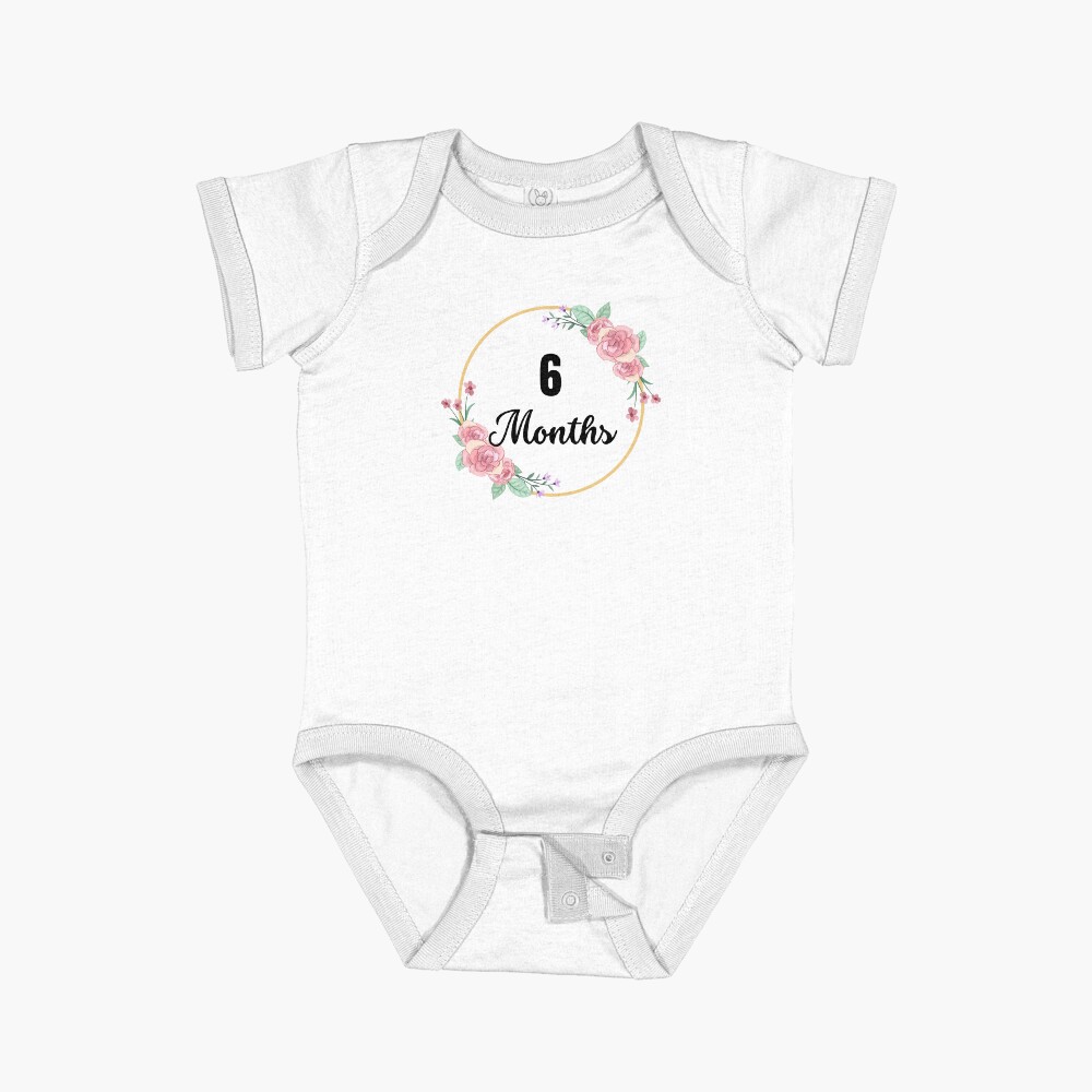 Months Milestone Baby Girl Pink Floral Script