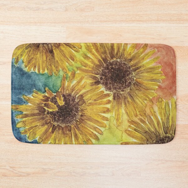Item preview, Watercolor Sunflowers on Rainbow Background designed and sold by SavannahLilyDesigns.