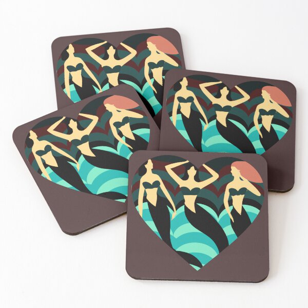 Item preview, Mermaid Love: Dive into Colorful Art Deco-Inspired Heart-Shaped Designs for Fashion and Décor designed and sold by DaiInMetropolis.
