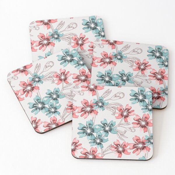 Item preview, Romantic watercolor floral pattern, pink, green designed and sold by Katj-A-Studio.