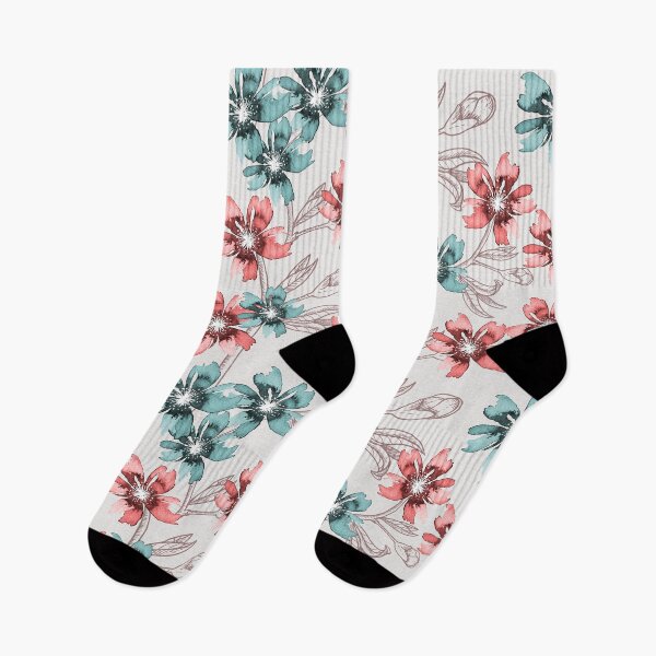 Item preview, Romantic watercolor floral pattern, pink, green designed and sold by Katj-A-Studio.