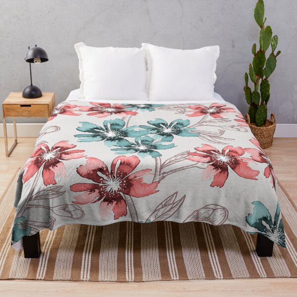 Item preview, Romantic watercolor floral pattern, pink, green designed and sold by Katj-A-Studio.