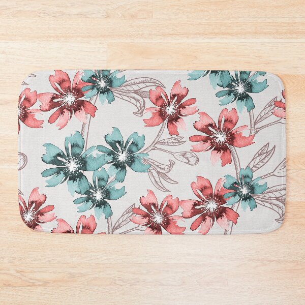 Item preview, Romantic watercolor floral pattern, pink, green designed and sold by Katj-A-Studio.