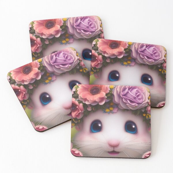 Item preview, Flower Crown Hamster - Kawaii Cutie designed and sold by ZenEverAI.