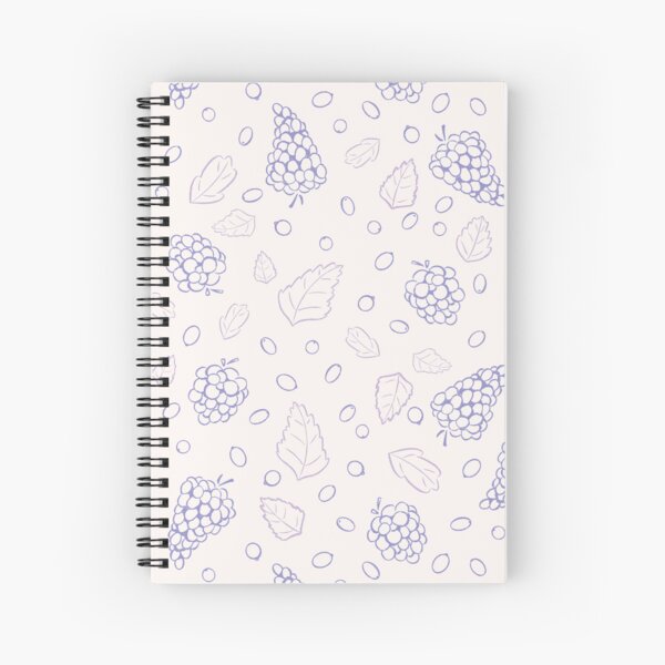 Vineyard Wine Grapes and Leaves Pattern in Cream and Purple Spiral Notebook