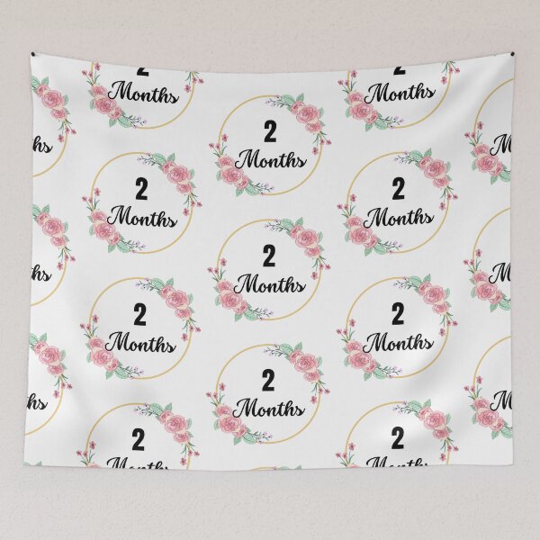 Item preview, 2 Months Milestone Baby Girl Pink Floral Script designed and sold by Sunshine-Dreams.