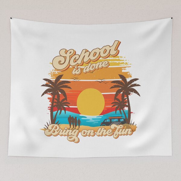 Item preview, School is done bring on the fun Retro quote groovy teacher vacation designed and sold by HomeCoquette.