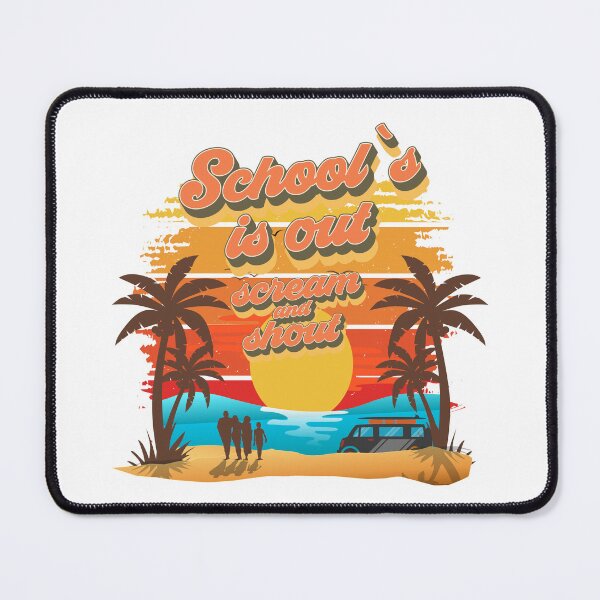 Item preview, School is out scream and shout Retro quote groovy teacher vacation designed and sold by HomeCoquette.