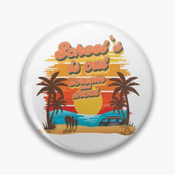 Item preview, School is out scream and shout Retro quote groovy teacher vacation designed and sold by HomeCoquette.
